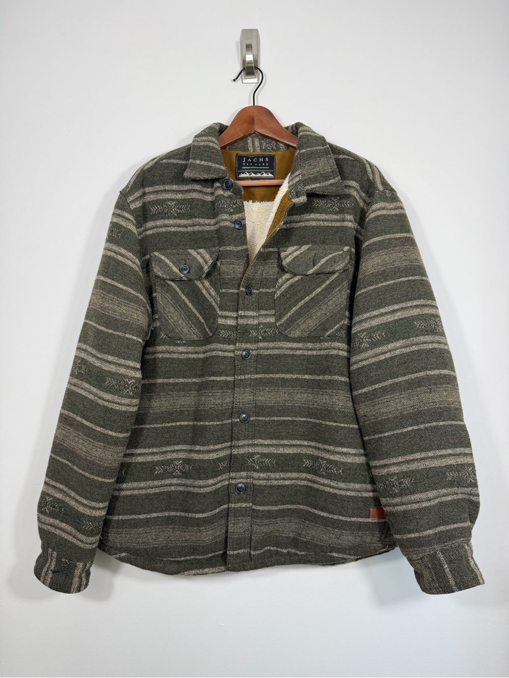 JACHS New York Men’s L Aztec Wool Blend Sherpa Lined Barn Jacket